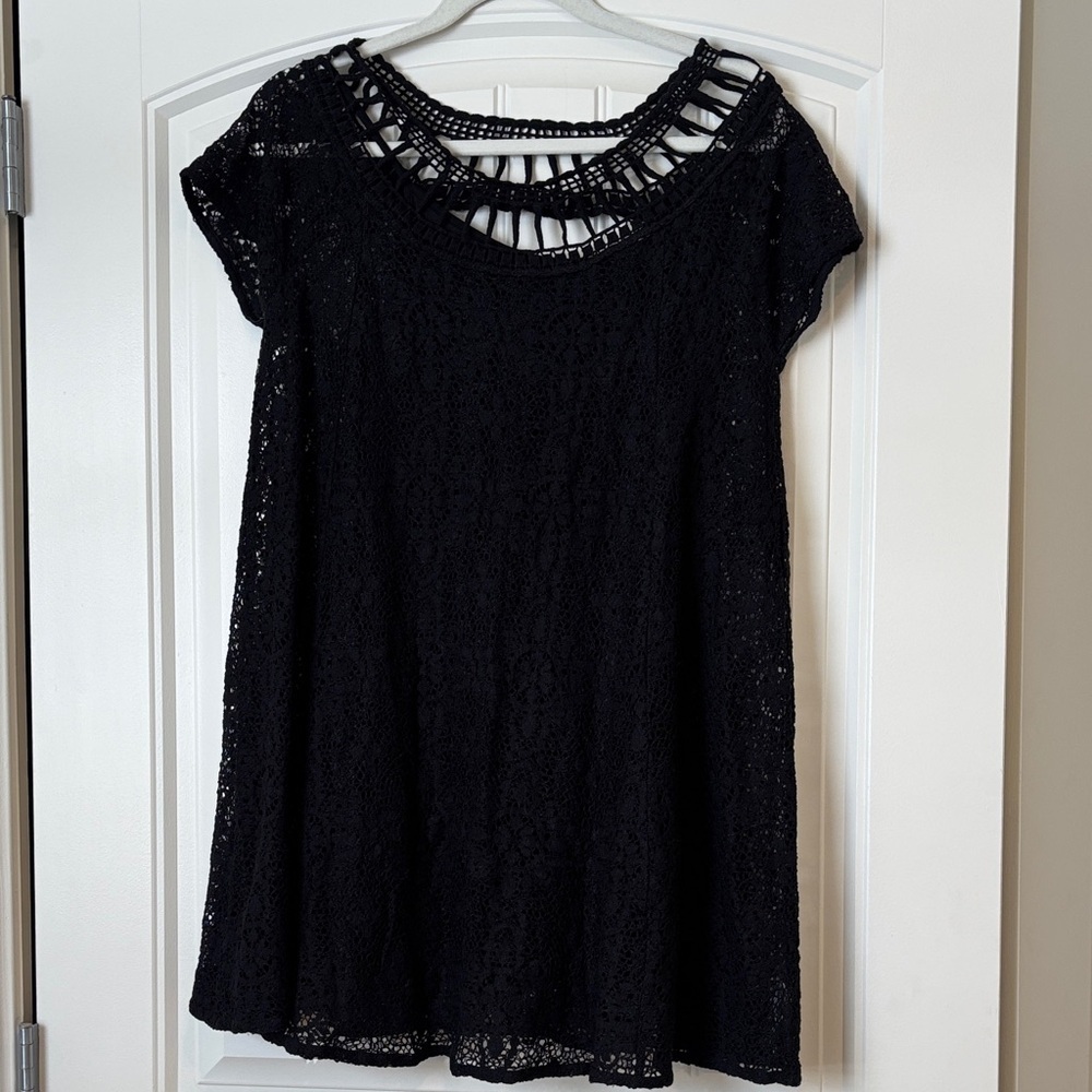 Free People Black Lace Midi Dress